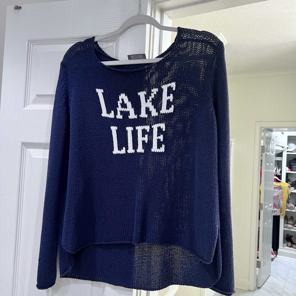 Wooden Ships Navy Blue 'Lake Life' Sweater
